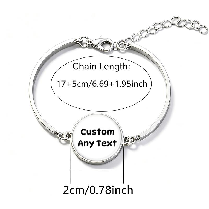 Adjustable Round Time Inlay Classic Bracelet, Customizable